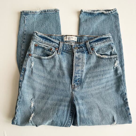 Abercrombie & Fitch The Dad High Rise Jean Light Destroy 26 - Picture 4 of 7
